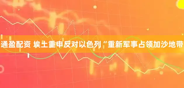 通盈配资 埃土重申反对以色列“重新军事占领加沙地带